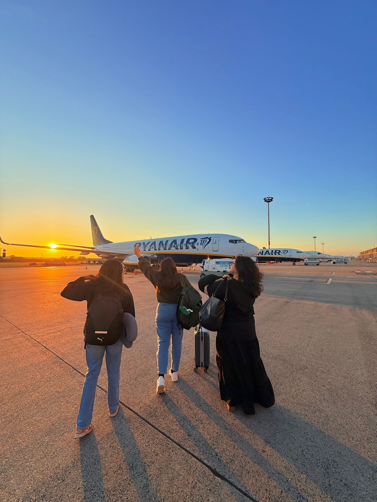 Boarding a Ryanair flight in Europe